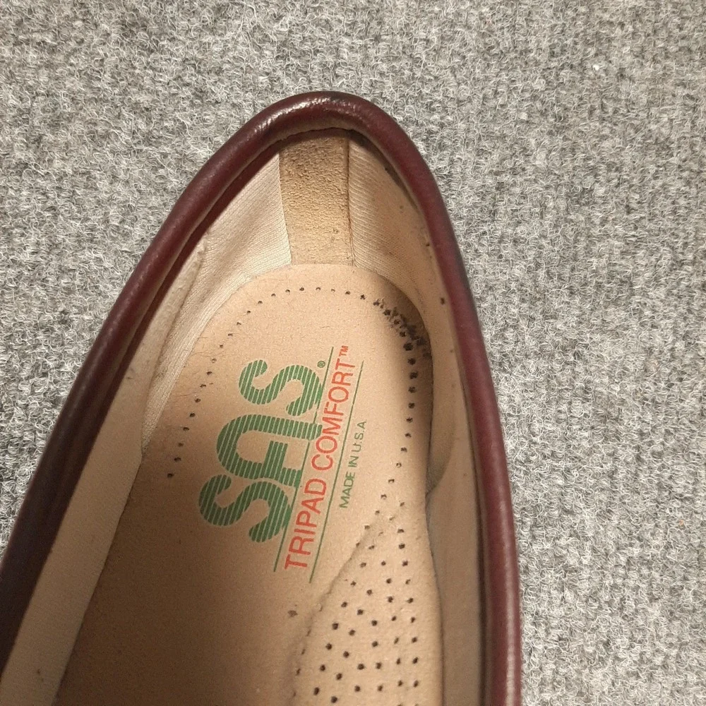 SAS Tripad Comfort Slip On Loafers Women's Size 8.5N Burgundy Pebble Grain